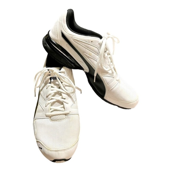 PUMA, MENS TAZON MODERN RUNNING SHOES. WHITE MESH WITH BLACK TRIM. SIZE 11 1/2 - Picture 3 of 8